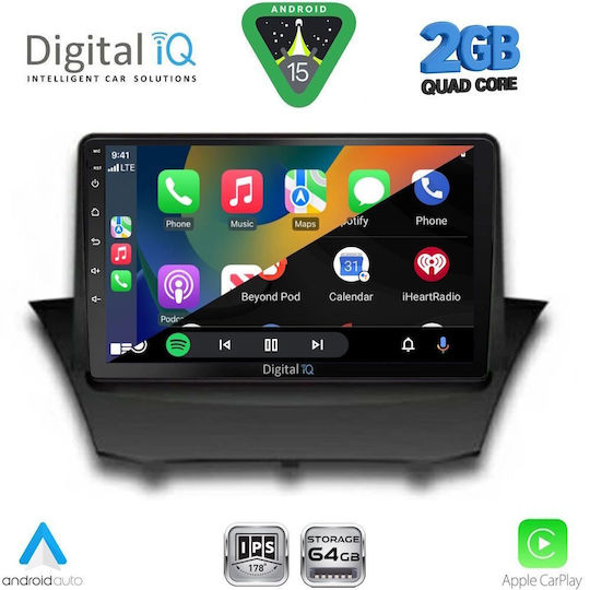 Digital IQ Car Audio System for Ford Fiesta 2008-2017 (Bluetooth/USB/WiFi/GPS/Apple-Carplay/Android-Auto) with Touch Screen 9"