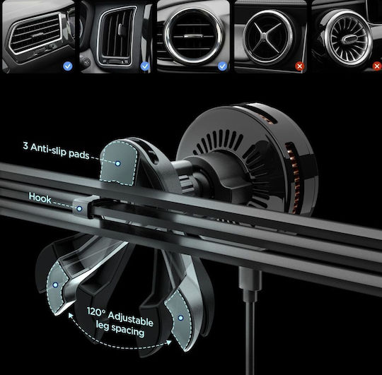 Spigen Car Mobile Mount with Magnet and Wireless Charging MagSafe Black