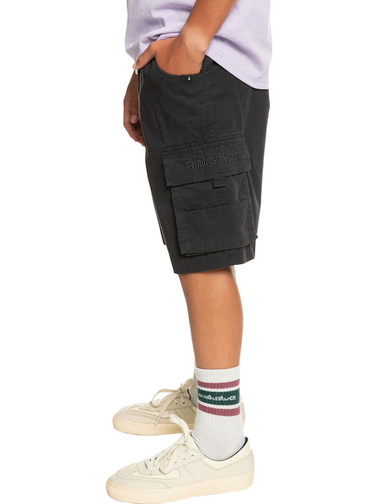 Kinder-Shorts/Bermudas Stoff Cargo To Surf Schwarz