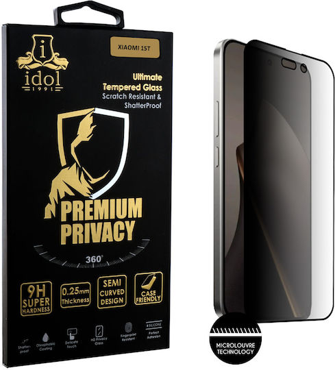Idol 1991 0.25mm Full Glue Privacy Tempered Glass Black (Xiaomi 15T)