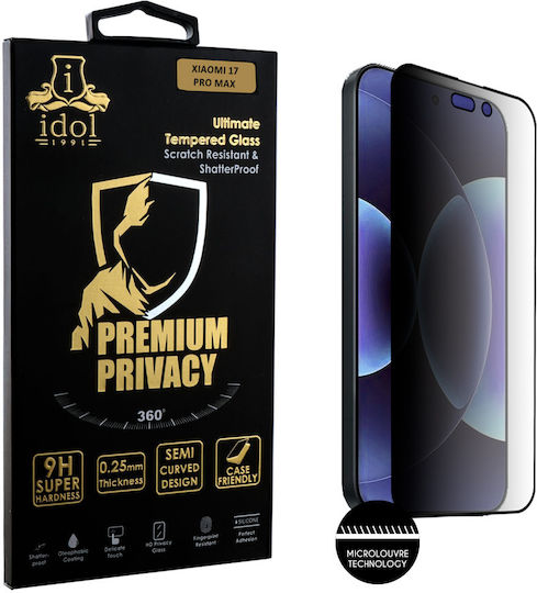 Idol 1991 0.25mm Full Glue Privacy Tempered Glass Black (Xiaomi 17 Pro Max)