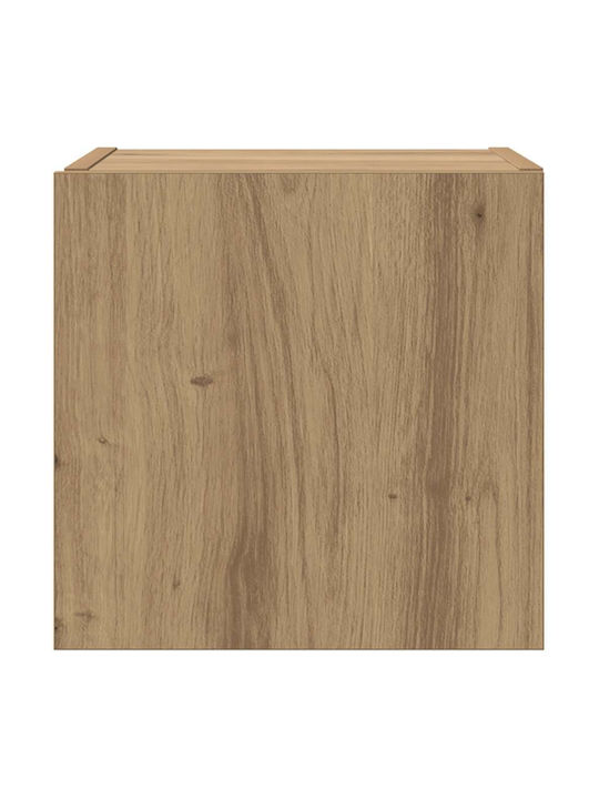 Nachttisch Fernseher Wand Braun 30.5x35x30cm