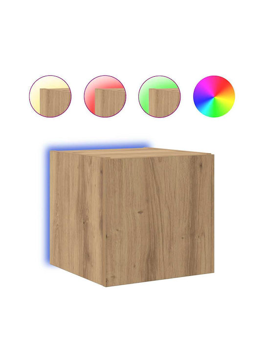 Nachttisch Fernseher Wand Braun 30.5x35x30cm
