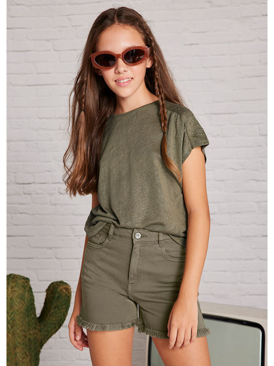 Kinder-Shorts/Bermudas Stoff Khaki