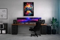 Moderner Poster Gemälde Rahmen Spieler Konsole X-box Pad 70x100