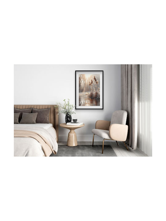 Beige Affiche Boho Trawy Gemälde Schwarzer Rahmen 70x100 Dekoration Wohnzimmer Oder Büro