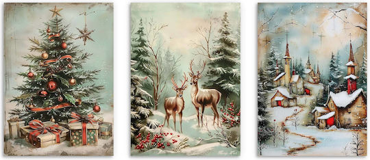 Weihnachtliche Poster Goldener Rahmen Wohnzimmer Schlafzimmer Weihnachtsbilder