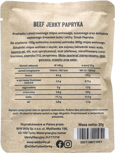 Wild Willy Jerky Beef 30gr