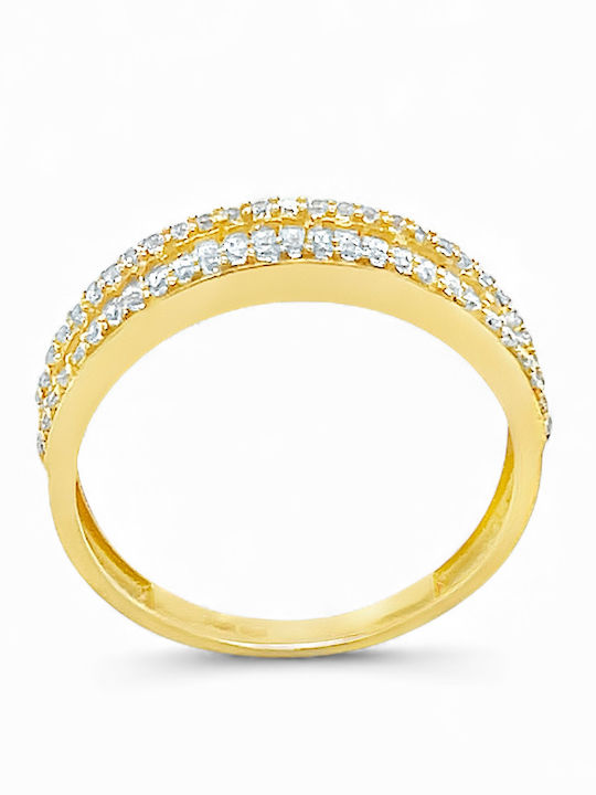 Xryseio Ring with Zircon made of Gold 14K