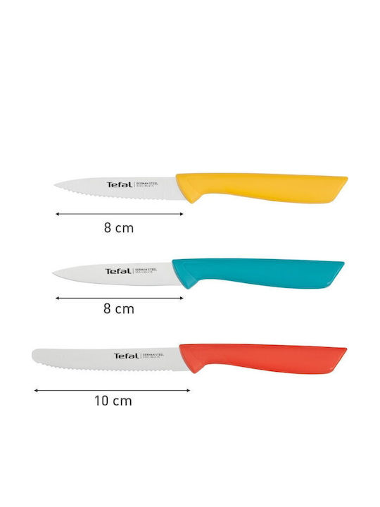 Tefal Colorfood Комплект Ножове от Неръждаема Стомана 3 Бройки