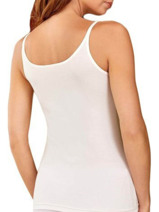 Cu Bretele Bumbac Ecru Tricou pentru femei