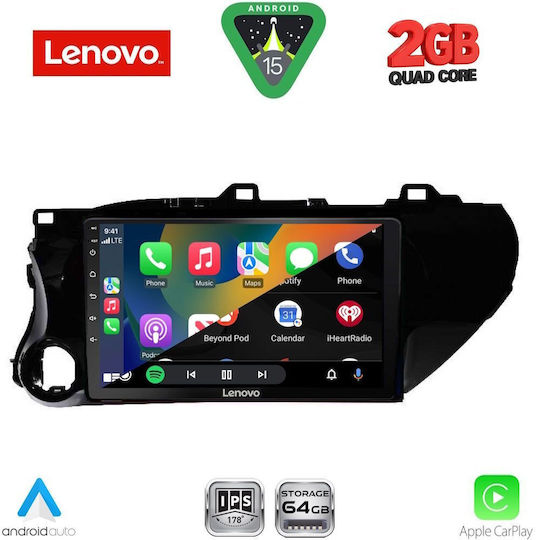 Lenovo Автомобилна Аудио Система (Блутут/USB/WiFi/GPS/Apple-Carplay/Android-Auto) с Тъчскрийн 10"