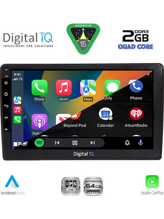 Digital IQ Car Audio System for Audi A4 2008-2015 (Bluetooth/USB/WiFi/GPS/Apple-Carplay/Android-Auto) with Touch Screen 9"