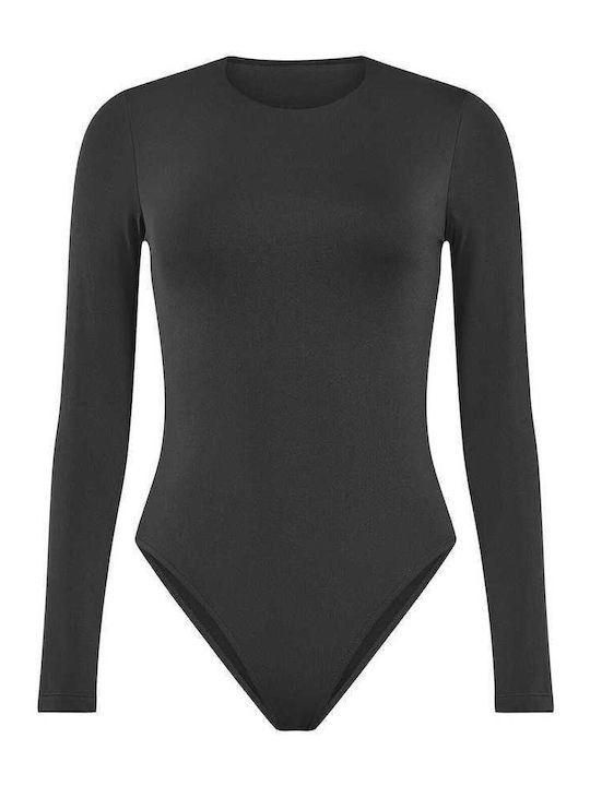 Celestino Γυναικείο Κορμάκι Μονόχρωμο Slim Fit Μαύρο