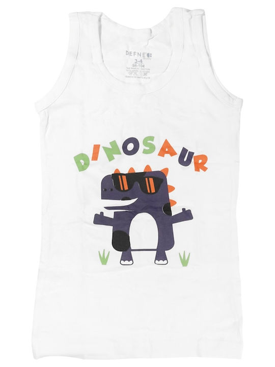 Defne Baby Dinosaur Kids' Undershirt Tank Top White