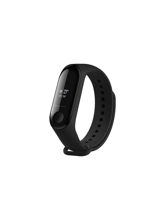 Fixed Armband Silikon Schwarz (Xiaomi Mi Band 3, Xiaomi Mi Band 4)