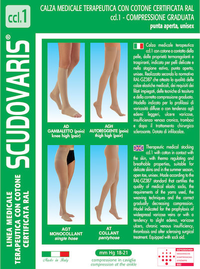 Scudovaris Socke Monokollant 18-21 mmHg Beige