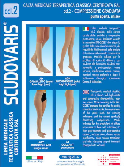 Scudovaris Șosetă Monocolant 23-32 mmHg Bej