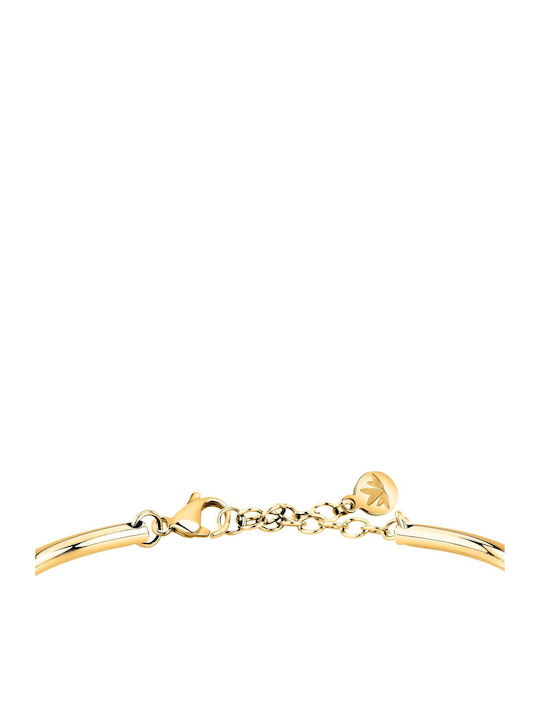 Morellato Damen Armband Handschellen aus Stahl Vergoldet mit Zirkon