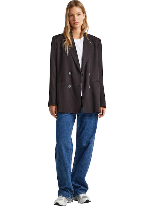 Pepe Jeans Sharon Women's Double Breasted Blazer Black
