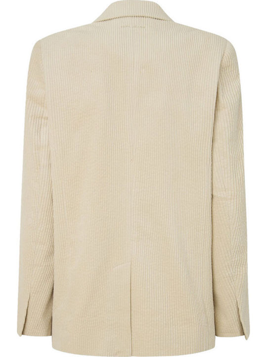 Pepe Jeans Long Women's Corduroy Blazer White