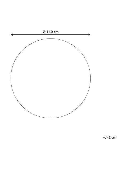 Beliani Χαλί Στρογγυλό Βαμβακερό Μπεζ Φ140cm