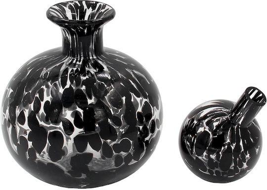Keskor Διακοσμητικό Βάζο Γυάλινο Μαύρο Φ18xΥ26cm