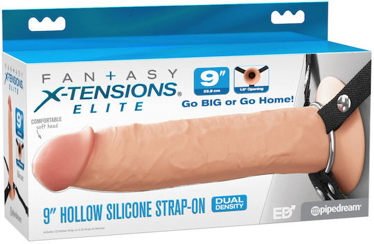 Fantasy X-tensions Elite 9 Inch Silicone Hollow Strap-on Dual Density
