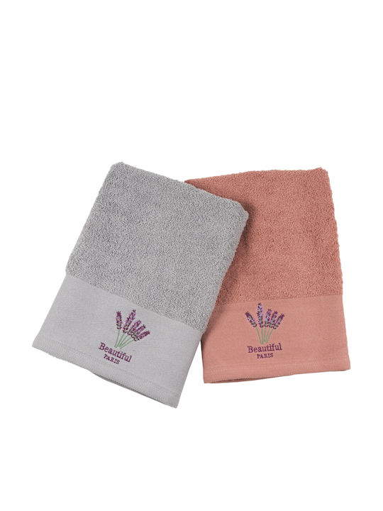 Kipper Σετ Πετσέτες Μπάνιου 3τμχ Dark Grey, Lavender Βάρους 430gr/m²