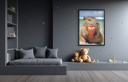 Decowalls Kids Wall Art with Black Frame from Wood 70x100cm