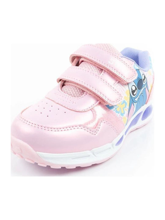 Παιδικά Sneakers με Σκρατς & Φωτάκια Ροζ