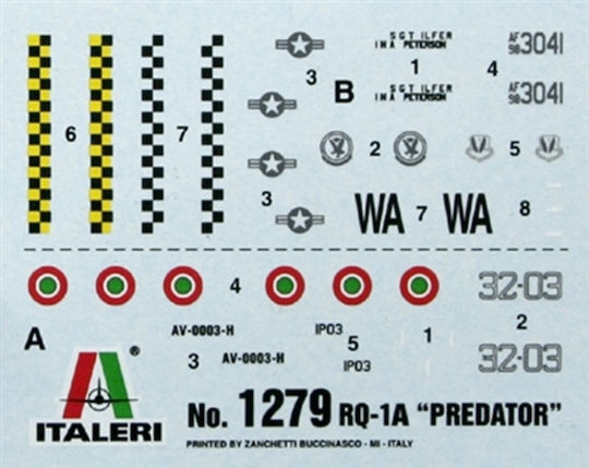 Italeri Scale 1:72 Rq 1b Predator 1279