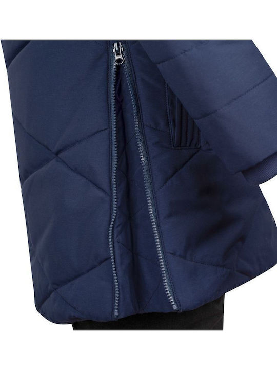 Wasserdichtes Kinderjacke Gesteppt mit Futter & Kapuze Marineblau