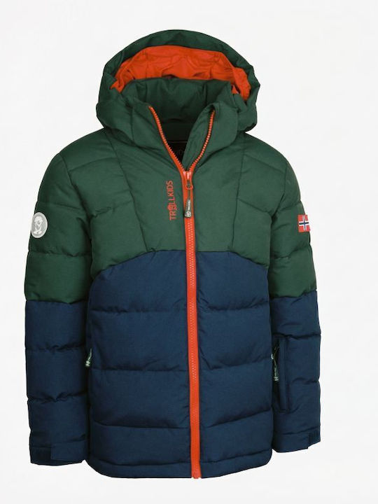 Wasserdicht Kinder Sportjacke Winddicht mit Kapuze Grün