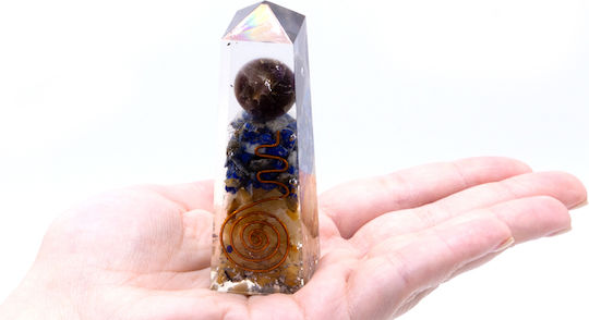 Obelisk Orgonite Kupfer Lapislazuli Gelb Aventurin Power Point 9,5cm