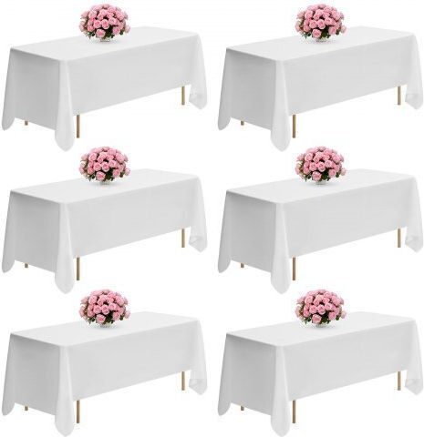 Vevor Tablecloth Set 6pcs White 70x120cm