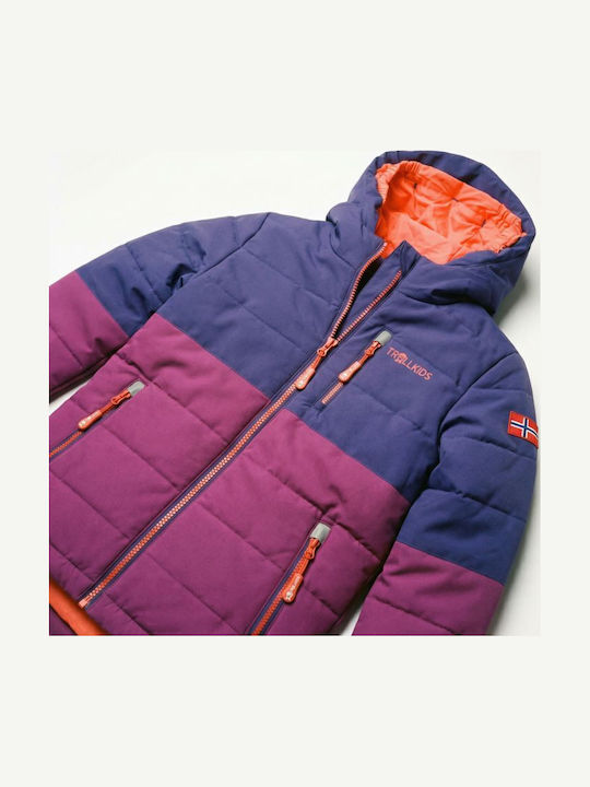 Wasserdicht Kinder Freizeitjacke Winddicht mit Kapuze Purple