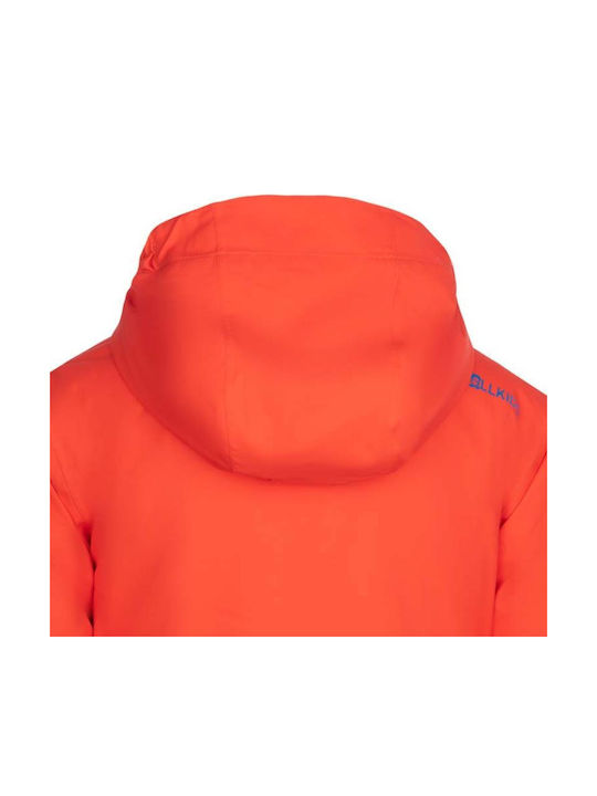 Wasserdicht Kinder Freizeitjacke mit Futter & Kapuze Orange/navy