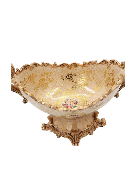 Keskor Regal Διακοσμητικό Μπωλ Πολυρητίνης Καφέ 40x19x24cm