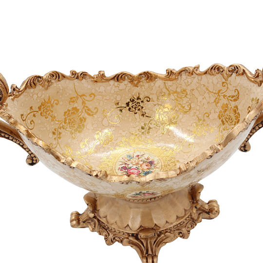 Keskor Regal Dekorative Schüssel Polyresin Braun 40x19x24cm 1Stück