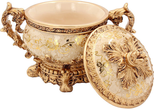 Keskor Φοντανιέρα Γυάλινη Regal με Καπάκι 23x15x19cm Καφέ