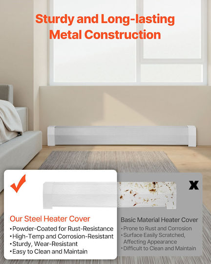 Radiator Cover Premium Steel 1527 x 81 x 193 mm White Dbjrqgthjprecigq9001v0 Vevor