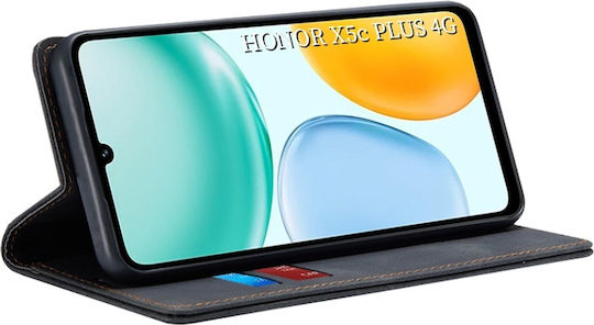 Wallet Δερματίνης / Δερμάτινο Μαύρο (Honor X5C Plus)