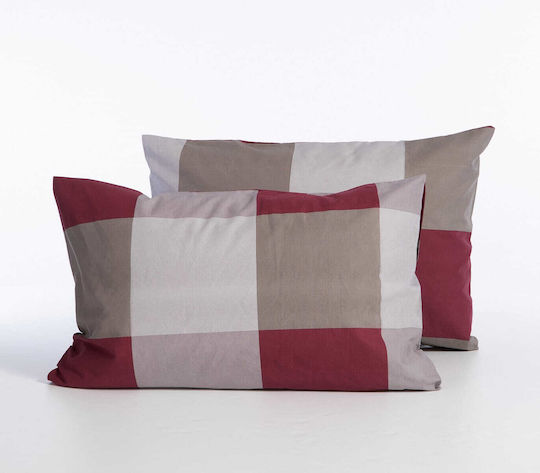 Nef-Nef Homeware Casual Check Калъфка за Възглавница с корица за плик Морав 52x72см.