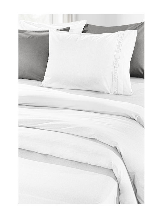 Guy Laroche Παπλωματοθήκη Βαμβακερή Μονή 165x225 Color Plus White