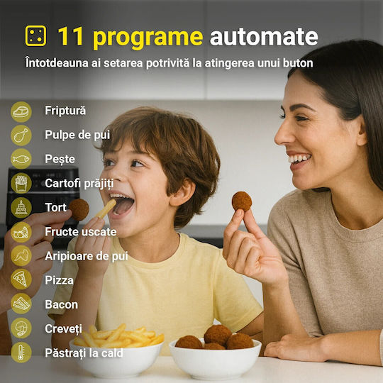 COOK-IT Heißluftfritteuse mit Wi-Fi & Doppel-Abnehmbarer Korb 9Es Schwarz