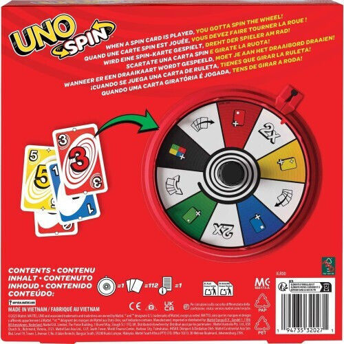Επιτραπέζιο Παιχνίδι Uno Spin για 2-10 Παίκτες 7+ Ετών Mattel