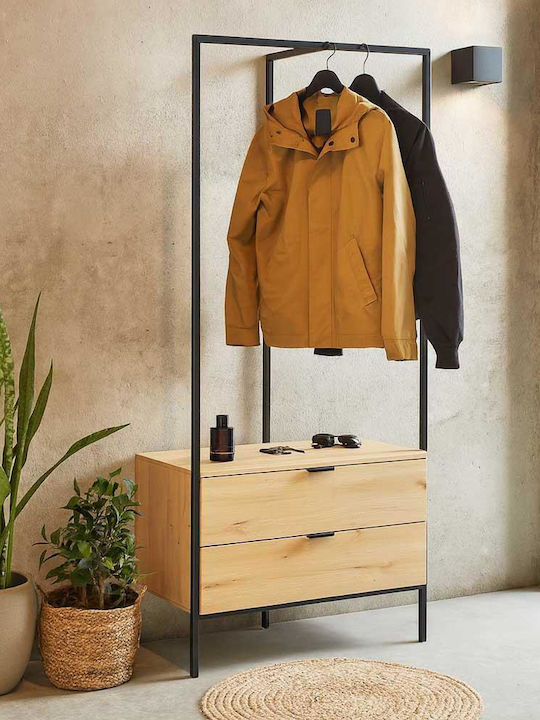 Next Floor Garment Rack made of Wood Brown 85x45x190cm