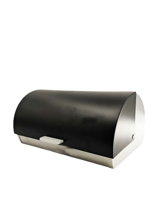 Homestyle Ψωμιέρα με Καπάκι Inox σε Μαύρο Χρώμα 37.5x18.5x25.5cm Homestyle Ψωμιέρα με Καπάκι Inox σε Μαύρο Χρώμα 37.5x18.5x25.5cm