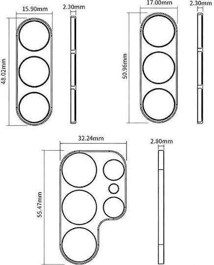 Camera Protection Metal Frame Black for the Samsung Galaxy S25+ 5G